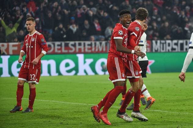 GER UEFA Champions League FC Bayern München Besiktas Istanbul 20 02 2018 Allianz Arena Munich GER UEFA Champions League FC Bayern München Besiktas Istanbul in the image of David Alaba FC Bayern Munich 27 exults in the 1 0 nordphotox xSchreyer nph00305