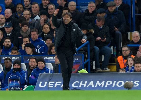 Chelsea v FC Barcelona Barca UEFA Champions League Antonio Conte Manager of Chelsea during the UEFA Champions League match at Stamford Bridge, London Content Not Available For UK Newspapers Copyright: xAlanxStanfordx FIL-11389-0022