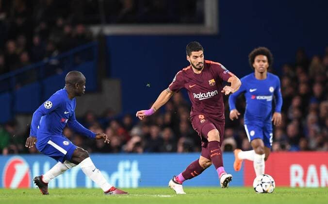 Chelsea v FC Barcelona Barca UEFA Champions League Luis Su?rez of FC Barcelona during the UEFA Champions League match at Stamford Bridge, London Content Not Available For UK Newspapers Copyright: xSimonxDaelx FIL-11388-0002