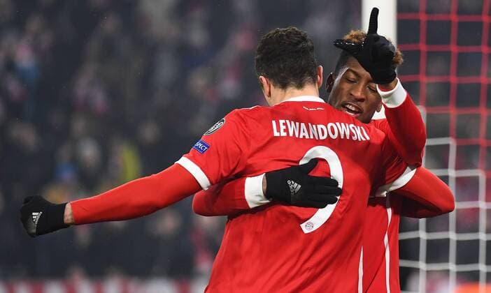 20 02 xjhx 2018 Football Champions League Bayern Munich Besiktas Istanbul emspor v l Kingsley Coman FC Bayern München Robert Lewandowski Bayern Munich celebrate the goal goal celebration 2 0 Munich