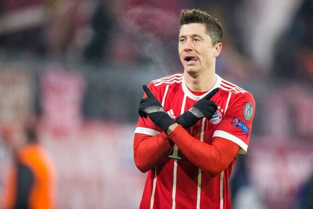 20.02.2018 MONACHIUM, PILKA NOZNA (FOOTBALL), UEFA LIGA LISTRZOW (UEFA CHAMPIONS LEAGUE), SEZON 2017 2018 , 1 8 FINAL (ROUND OF 16) MECZ FC BAYERN MONACHIUM - BESIKTAS JK ( FC BAYERN MUNCHEN - BESIKTAS JK ) NZ ROBERT LEWANDOWSKI BRAMKA RADOSC GOAL GOL FOTO LUKASZ SKWIOT CYFRASPORT NEWSPIX.PL --- Newspix.pl FRANCE OUT!  20180220CSLS0079