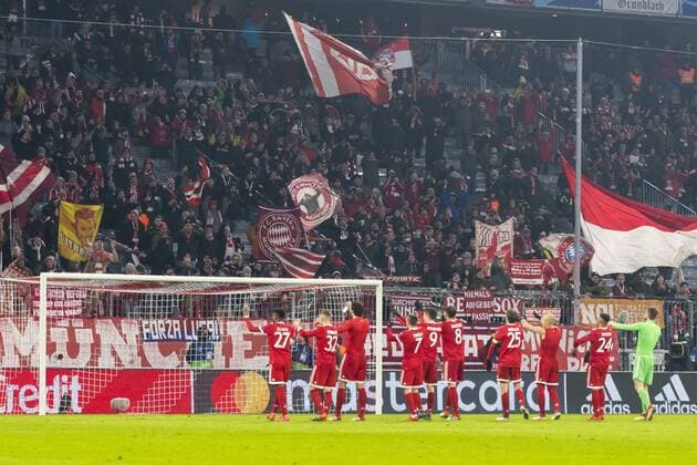 GER UEFA CL Bayern Munich GER vs Besiktas Istanbul TUR 20 02 2018 Allianz Arena Munich GER UEFA CL Bayern Munich GER vs Besiktas Istanbul TUR last grand final in the image of the Bayern celebrate the victory nordphotox xStraubmeier nph00004