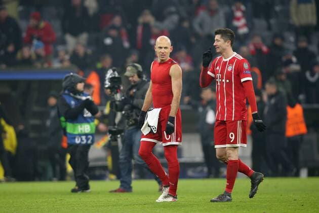 Arjen Robben FC Bayern Munich 10 Robert Lewandowski FC Bayern München 9 Bayern Munich vs Besiktas Istanbul Champions League last grand final football 20 02 2018 Munich Copyright: xLanger Eibner-Pressefotox EP_HLR