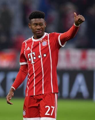 Football CHAMPIONS LEAGUE season 2017 2018 KNOCKOUT first leg FC Bayern München Besiktas Istanbul 20 02 2018 David Alaba winks Bayern Munich after the final whistle in Munich