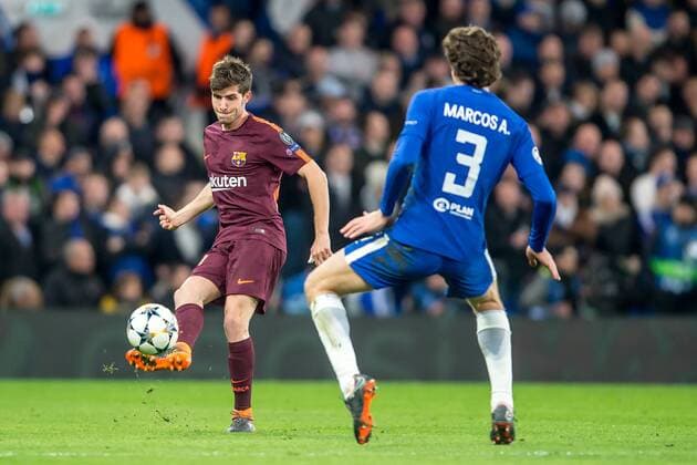 Sergi Roberto of Barcelona during the UEFA Champions League Round of 16 match between Chelsea and Barcelona at Stamford Bridge, London, England on 20 February 2018. Copyright: xSalvioxCalabresex 19030115