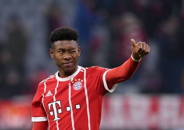 Football CHAMPIONS LEAGUE season 2017 2018 knockout first leg FC Bayern München Besiktas Istanbul 20 02 2018 final cheers Bayern Munich David Alaba Munich