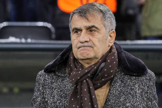 Munich Germany 20 02 2018 UEFA Champions League 2017 18 season round of last sixteen knockout Bayern Munich Head coach Senol Gaffney Besiktas Besiktas Istanbul disappointed looks DeFodi527