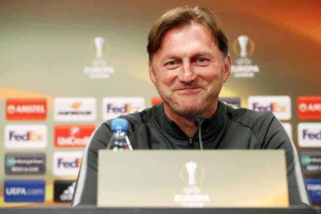 RB Leipzig PK Euro League Leipzig 21 02 2018 Red Bull Arena Soccer UEFA Euro League PK on the eve of the match in the 16-leg RB Leipzig vs. SSC Napoli Picture Coach Ralph Hasenhüttl Hasenhuettl RB Leipzig