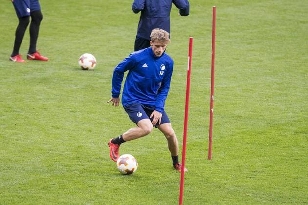 Mads Roerslev during FC Copenhague training session day before Europa League match between Atletico de Madrid and FC Copenhague at Wanda Metropolitano in Madrid , Spain. February 21, 2018.  (20180221046)