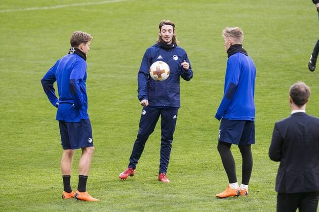 Rasmus Falk during FC Copenhague training session day before Europa League match between Atletico de Madrid and FC Copenhague at Wanda Metropolitano in Madrid , Spain. February 21, 2018.  (20180221037)