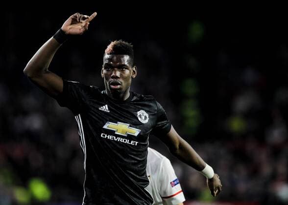 21st February 2018, Ramon Sanchez Pizjuan, Seville, Spain; UEFA Champions League football, round of 16, 1st leg, Sevilla versus Manchester United ManU French player of Manchester United Paul Pogba  ActionPlus11991189