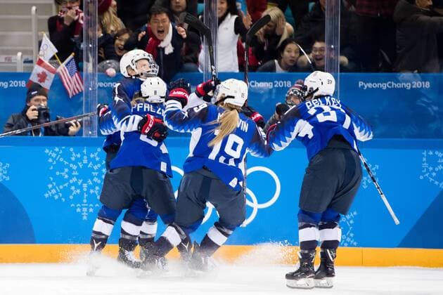 180222 Monique Lamoureux Morando or USA celebrates the 2 2 goal during the Womens Ice Hockey Final between USA and Canada during day thirteen of the 2018 Winter Olympics on February 22, 2018 in Pyeongchang Photo Petter Arvidson PICTURE BODY N Code PA 91993  Copyright: PETTERxARVIDSON BB180222PA037
