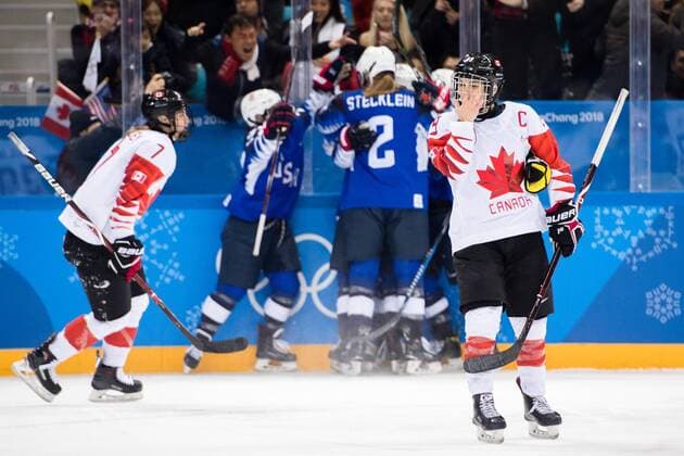 180222 Marie Philip Poulin of Canada looks dejected after the 2 2 goal during the Womens Ice Hockey Final between USA and Canada during day thirteen of the 2018 Winter Olympics on February 22, 2018 in Pyeongchang Photo Petter Arvidson PICTURE BODY N Code PA 91993  Copyright: PETTERxARVIDSON BB180222PA038
