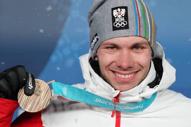 OLYMPICS - 2018 Winter Olympics PYEONGCHANG,SOUTH KOREA,22.FEB.18 - OLYMPICS, ALPINE SKIING - Olympic Winter games Winterspiele Spiele Summer games PyeongChang 2018, slalom, men. Image shows Michael Matt (AUT). Keywords: medal. GEPAxpictures xMathiasxMandl