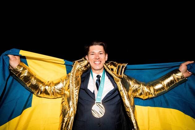 PyeongChang 2018 - Highlights der Olympischen Spiele Olympia-Bilder des Tages 180222 Alpine skier Andre Myhrer of Sweden poses with his gold medal after his win in slalom during day thirteen of the 2018 Winter Olympics on February 22, 2018 in Pyeongchang. Photo: Petter Arvidson BILDBYRAN kod PA 91994 *** 180222 Alpine skiing Other Myhrer of Sweden poses with his gold medal after his win in slalom during day thirteen of the 2018 Winter Olympics on February 22, 2018 in Pyeongchang Photo Petter Arvidson BILDBYRAN Code PA 91994  Copyright: PETTERxARVIDSON BB180222PA120