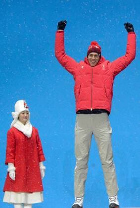 February 22, 2018 - Pyeongchang, South Korea - RAMON ZENHAEUSERN of Switzerland celebrates getting the silver medal in the Men s Slalom ski racing event in the PyeongChang Olympic Games Olympische Spiele Olympia OS Pyeongchang 18: Medal Winners - ZUMAl132 20180222_zap_l132_005 Copyright: xChristopherxLevyx