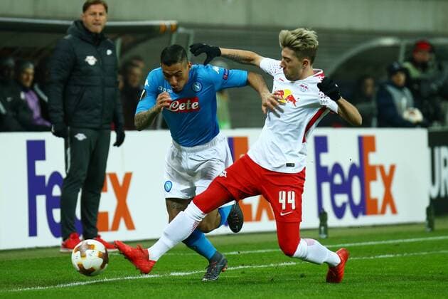 22 02 2018 xkvx Soccer Europa League RB Leipzig SSC Napoli emspor v Allan SSC Napoli Kevin Kampl RBL RB Leipzig Leipzig