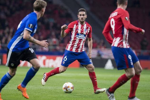 Atletico de Madrid Koke Resurreccion during Europa League match between Atletico de Madrid and FC Copenhague at Wanda Metropolitano in Madrid , Spain. February 22, 2018.  (20180222017)