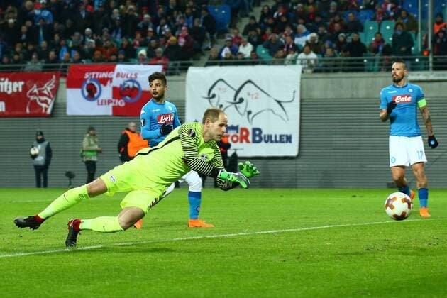 22 02 2018 xkvx Football Europe League RB Leipzig SSC Napoli emspor v l Peter Gulacsi RBL RB Leipzig Leipzig