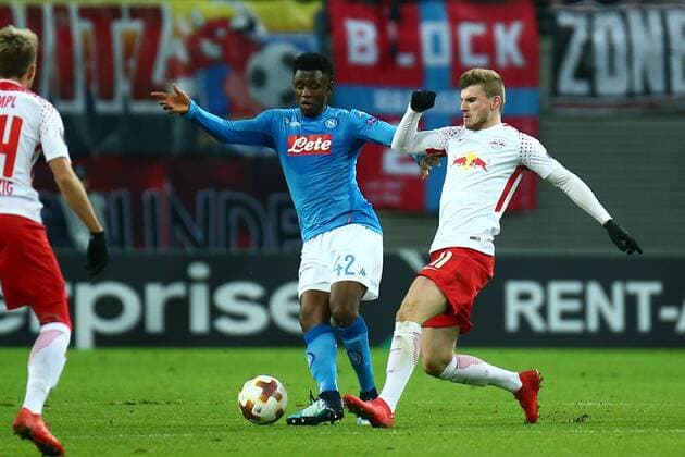 22 02 2018 xkvx Soccer Europa League RB Leipzig SSC Napoli emspor v l Amadou Diawara SSC Napoli Timo Werner RBL RB Leipzig Leipzig