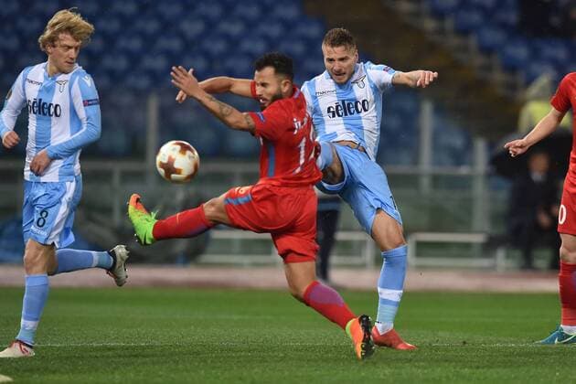 Bilder des Tages SPORT il gol di Ciro Immobile Lazio. Goal celebration. Roma 22-02-2018 Stadio Olimpico Europa League · Sedicesimi di finale Lazio - FCSB Foto Antonietta Baldassarre Insidefoto AntoxBaldassarre