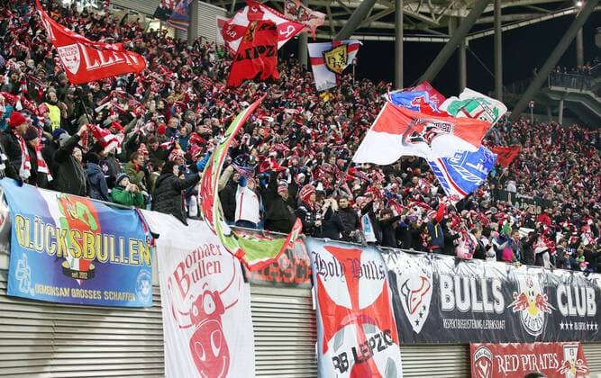 RB Leipzig SSC Napoli Soccer Euro League Leipzig 22 02 2018 Red Bull Arena Soccer UEFA Euro League 16 El Final RB Leipzig vs. SSC Napoli Pictured here are fans of RB Leipzig