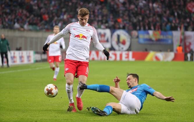 RB Leipzig SSC Naples Soccer Euro League Leipzig 22 02 2018 Red Bull Arena Soccer UEFA Euro League 16 El Final SSC Napoli vs. RB Leipzig In the picture from the left