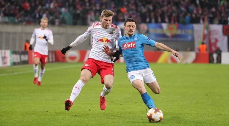 RB Leipzig SSC Naples Soccer Euro League Leipzig 22 02 2018 Red Bull Arena Soccer UEFA Euro League 16 El Final SSC Napoli vs. RB Leipzig In the picture from the left