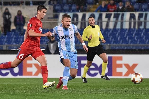 As Roma 22 02 2018 - Europa League Lazio-Steaua Bucarest foto Antonello Sammarco Image nella foto: gol Ciro immobile 