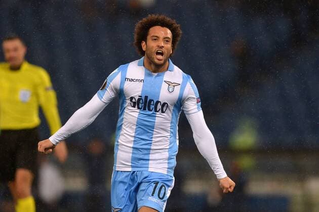 Esultanza dopo il gol di Felipe Anderson Lazio. Goal celebration. Roma 22-02-2018 Stadio Olimpico Europa League · Sedicesimi di finale Lazio - FCSB Foto Antonietta Baldassarre Insidefoto AntoxBaldassarre