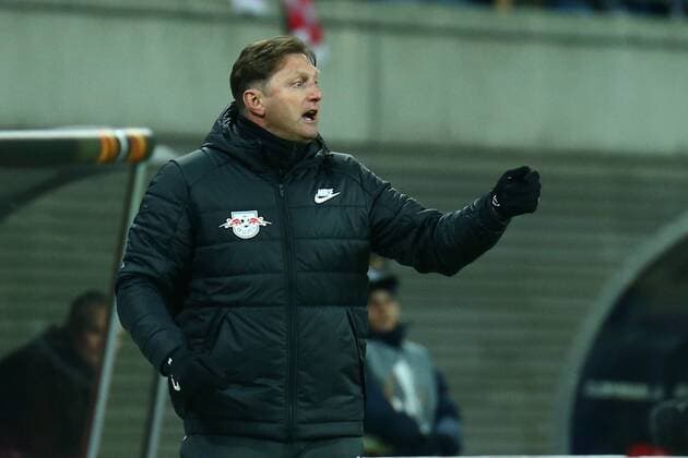 22 02 2018 xkvx Soccer Europa League RB Leipzig SSC Naples emspor v l Coach Ralph Hasenhuettl RBL RB Leipzig gives gestures gestures gestures gestures gesticulate gesticulate Leipzig