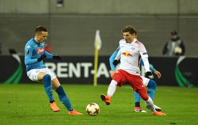 Soccer Mens Season 2017 2018 Europa League Relay RB Leipzig SSC Napoli v Piotr Zielinski 20 SSC Napoli Marcel Sabitzer RB Leipzig 22 02 2017 Copyright: xMatthiasxKochx