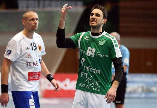 Nicolai Hansen ThSV Eisenach Benjamin Herth DJK Rimpar Wolves disappointed looking disappointment disappointed DKB 2 Handball Bundesliga DJK Rimpar Wolves ThSV Eisenach xfsx
