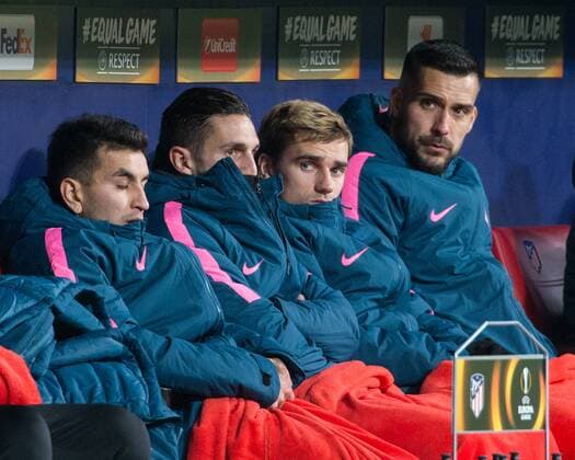 Antoine Griezmann of Atletico Madrid during UEFA Europa League match between Atletico Madrid and FC Copenhagen played at the Wanda Metropolitano Stadium in Madrid, on February 22th 2018.  xRudy AFP7x xAtleticoxMadridxvxFCxCopenhagen,xUEFAxEuropaxLeague,xRoundxofx32x