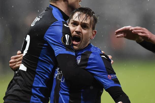 Fußball, EL, Atalanta Bergamo - Borussia Dortmund Db Reggio Emilia 22 02 2018 - Europa League Atalanta-Borussia Dortmund foto Daniele Buffa Image nella foto: esultanza gol Rafael Toloi 