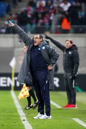 RB Leipzig SSC Napoli Soccer Euro League Leipzig 22 02 2018 Red Bull Arena Soccer UEFA Euro League 16el Final RB Leipzig vs SSC Napoli 0 2 0 1 HIN 3 1 Picture v l Coach Maurizio Sarri Napoli and Coach Ralph Hasenhüttl Hasenhuettl RB Leipzig