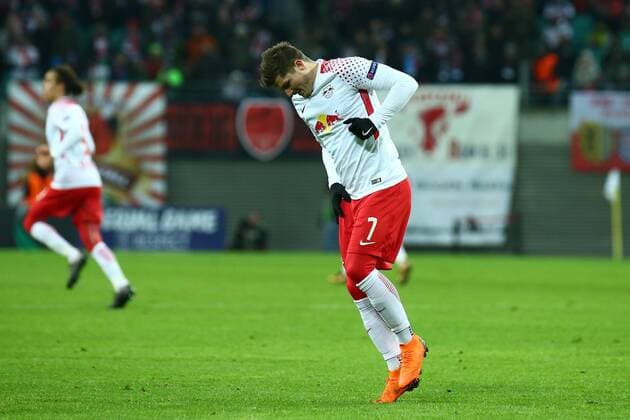 22 02 2018 xkvx Football Europa League RB Leipzig SSC Naples emspor v l Marcel Sabitzer RBL RB Leipzig aching face pain Leipzig