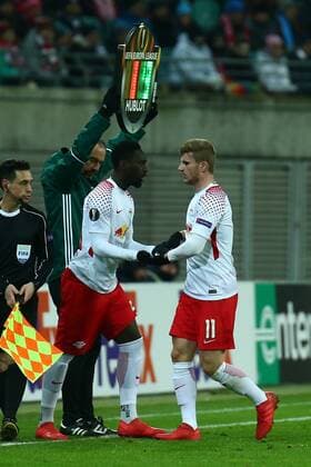 22 02 2018 xkvx Soccer Europa League RB Leipzig SSC Napoli emspor v Jean Kevin Augustin RBL Leipzig Leipzig Timo Werner RBL Leipzig Leipzig