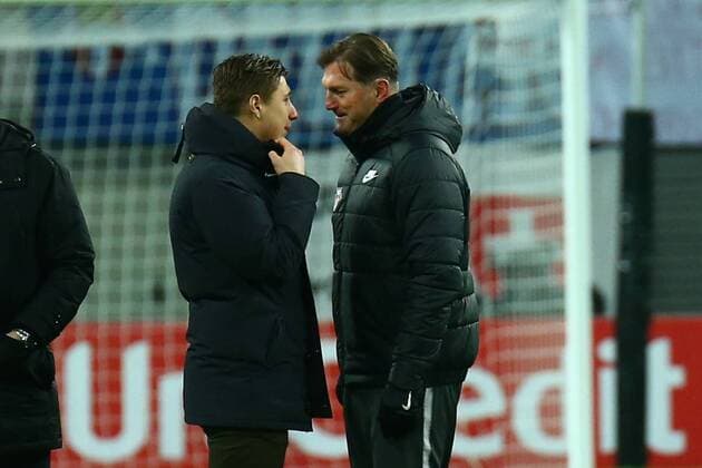 22 02 2018 xkvx Football Europe League RB Leipzig SSC Napoli emspor v Willi Orban RBL RB Leipzig Coach Ralph Hasenhuettl RBL RB Leipzig Leipzig