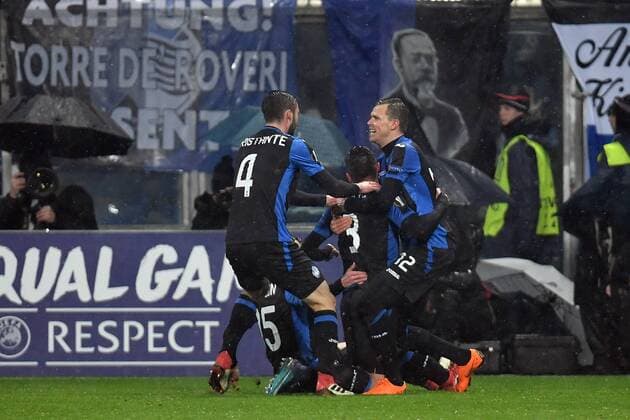 Esultanza gol Rafael Toloi Atalanta goal celebration Reggio Emilia 22-02-2018 Stadio del Tricolore Football Calcio Europa League 2017 2018 round of 32 Atalanta - Borussia Dortmund Foto Andrea Staccioli Insidefoto andreaxstaccioli