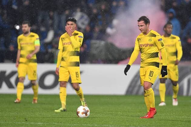 Dejection Borussia delusione Reggio Emilia 22-02-2018 Stadio del Tricolore Football Calcio Europa League 2017 2018 round of 32 Atalanta - Borussia Dortmund Foto Andrea Staccioli Insidefoto andreaxstaccioli