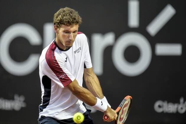 Rio Open 2018 RIO DE JANEIRO, RJ - 22.02.2018: RIO OPEN 2018 - Aljaz Bedene (SLO) and Pablo Carreno Bustas (ESP) during Rio Open 2018 held at the Jockey Club Brasileiro in Rio de Janeiro, RJ. (Photo: Celso Pupo Fotoarena) x1490204x  CelsoxPupo