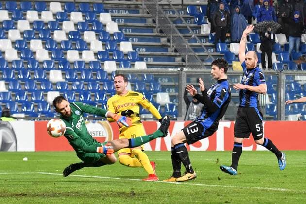 Bilder des Tages SPORT Not valid goal of Mario Gotze Borussia. Gol annullato Reggio Emilia 22-02-2018 Stadio del Tricolore Football Calcio Europa League 2017 2018 round of 32 Atalanta - Borussia Dortmund Foto Andrea Staccioli Insidefoto andreaxstaccioli