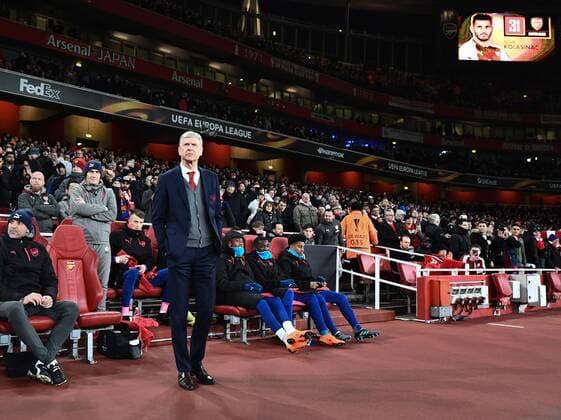 Arsenal v Ostersunds FK UEFA Europa League Ars?ne Wenger manager of Arsenal before the UEFA Europa League match at the Emirates Stadium, London Content Not Available For UK Newspapers Copyright: xSimonxDaelx FIL-11394-0041