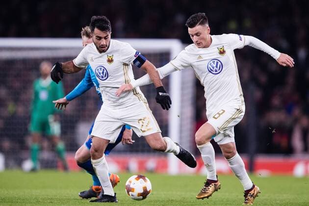 180222 Östersund Brwa Nouri and Jamie Hopcutt during the football match in the Europa League between Arsenal and Östersund on February 22, 2018 in London  Copyright: ANDREASxLxERIKSSON BB180222AE068