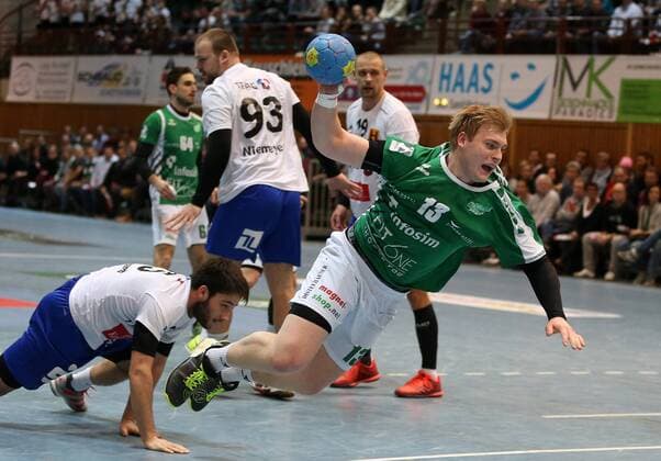 Noah Streckhardt ThSV Eisenach Benjamin Herth DJK Rimpar Wolves Marcel Niemeyer ThSV Eisenach Nicolai Hansen ThSV Eisenach Patrick Gempp DJK Rimpar Wolves DKB 2 Handball Bundesliga DJK Rimpar Wolves ThSV Eisenach xfsx