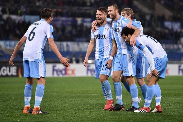 As Roma 22 02 2018 - Europa League Lazio-Steaua Bucarest foto Antonello Sammarco Image nella foto: esultanza gol Ciro Immobile 