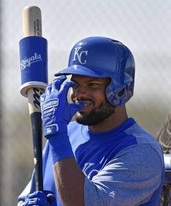 February 22, 2018 - Surprise, AZ, USA - The Kansas City Royals Jorge Bonifacio during spring training on Thursday, Feb. 22, 2018, in Surprise, Ariz. Kansas City Royals spring training - ZUMAm67_ 20180222_zaf_m67_039 Copyright: xJohnxSleezerx