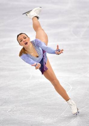 PyeongChang 2018 - Eiskunstlauf, Nicole Schott läuft zur Musik von Schindlers Liste Nicole Schott of Germany competes during the Ladies Figure skating Eiskunstlauf Free Skating Finals at the Pyeongchang 2018 Winter Olympics, in the Gangneung Ice Arena in Gangneung, South Korea, on February 23, 2018.  OLY20180223313 KEVINxDIETSCH