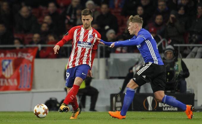 Partido de la Europa League entre el Atletico y el Copenhague en el Wanda Metropolitano. En la imagen, Sergio Gonzalez. Europa League match against Atletico and Copenhague. In ths picture, Sergio Gonzalez. 